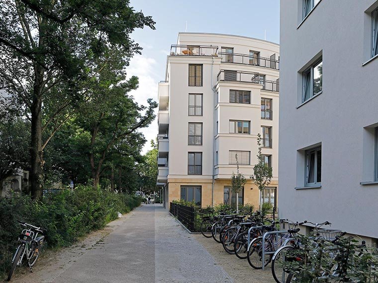 Ansicht Bamberger Straße mit Bestand und Neubau