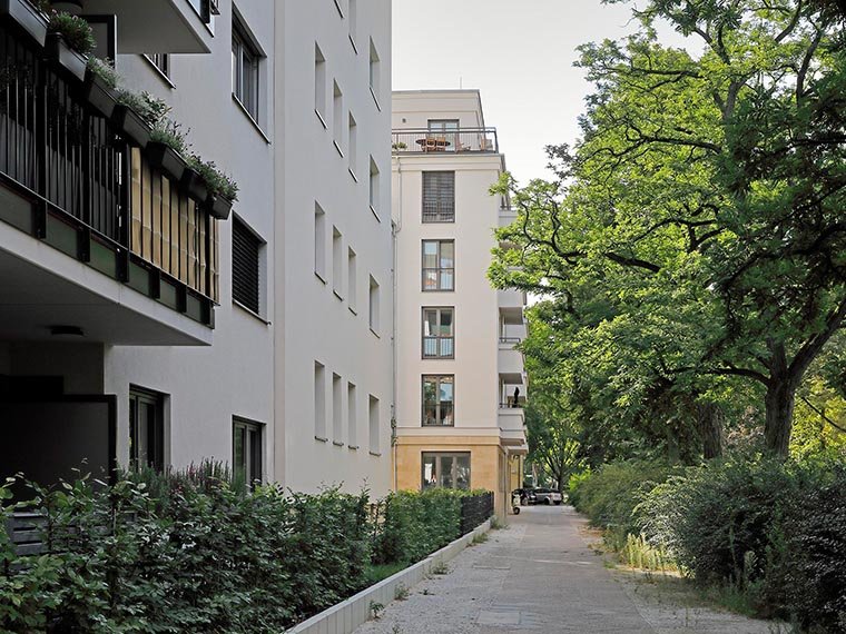 Ansicht Aschaffenburger Straße mit Anbau und Neubau